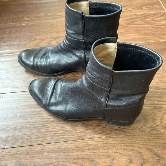 Stuart weitzman sadie Leather Moto booties round toe - Picture 2 of 7